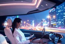 운전대 없는 세상은 언제 올까? ‘자율주행’의 현주소와 우리가 마주한 4가지 딜레마 운전대 없는 자율주행 자동차 안에서 탑승자가 편안하게 책을 읽고 있는 미래지향적인 모습