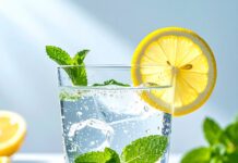 “물만 잘 마셔도 살이 빠진다?” 의사들이 말하는 ‘올바른 수분 섭취’의 기적과 오해 레몬과 민트가 담긴 신선한 물 한 잔, 올바른 수분 섭취와 건강을 상징하는 이미지