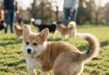 “똥 싸기 전 의식인가요?” 강아지가 배변하기 전에 빙글빙글 도는 과학적 이유 4가지 잔디밭에서 배변하기 전 빙글빙글 돌며 자리를 잡는 웰시코기, 강아지의 독특한 배변 습관을 보여주는 이미지