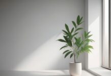 ‘덜어냄’의 경제학: 미니멀 라이프가 당신의 삶을 구하는 5가지 이유 깨끗하게 정리된 미니멀리스트 책상 위에 놓인 작은 화분, 단순함과 여유를 강조하는 라이프스타일 이미지