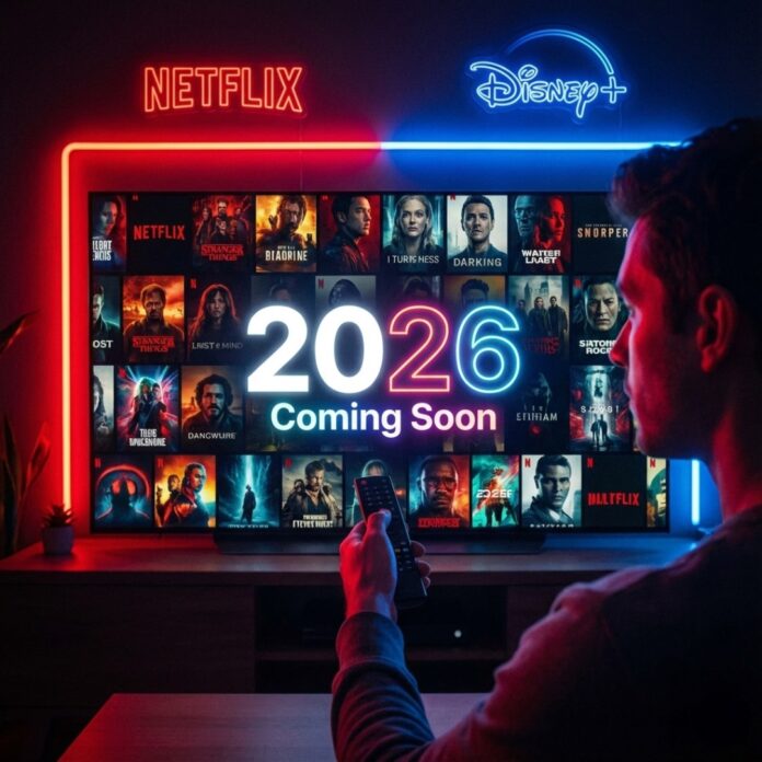 2026년 넷플릭스와 디즈니 플러스 드라마 기대작을 시청하는 모습