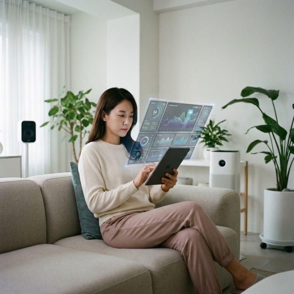 스마트폰 앱에서 AI가 분석한 뇌 건강 데이터를 확인하는 화면